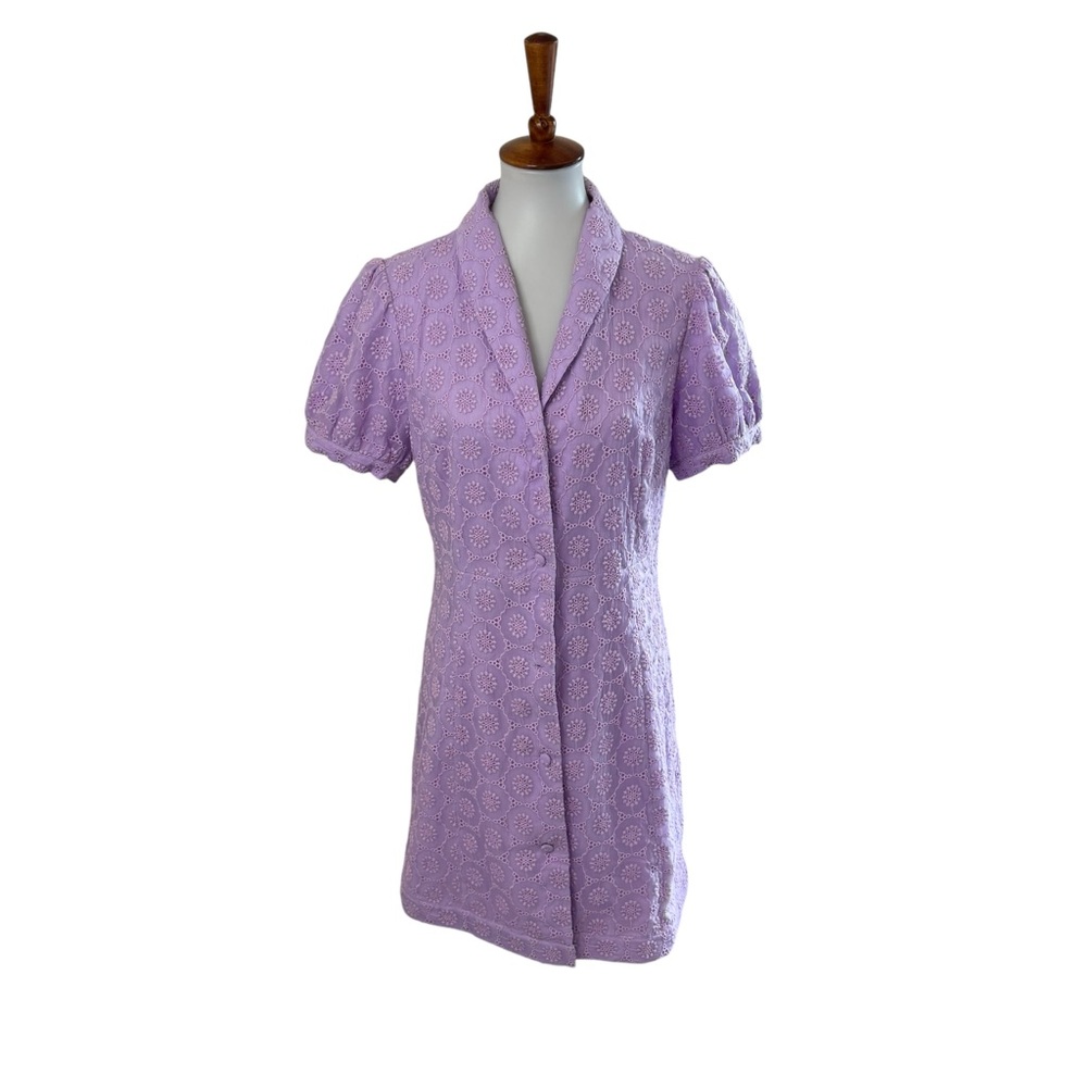 NWT Flora Bea NYC Roselake Eyelet Dress Light Purple Size Large